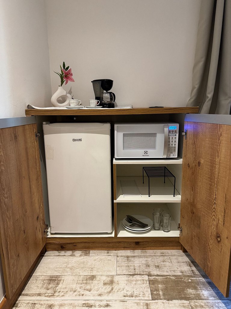 Suíte com piscina, sauna e academia