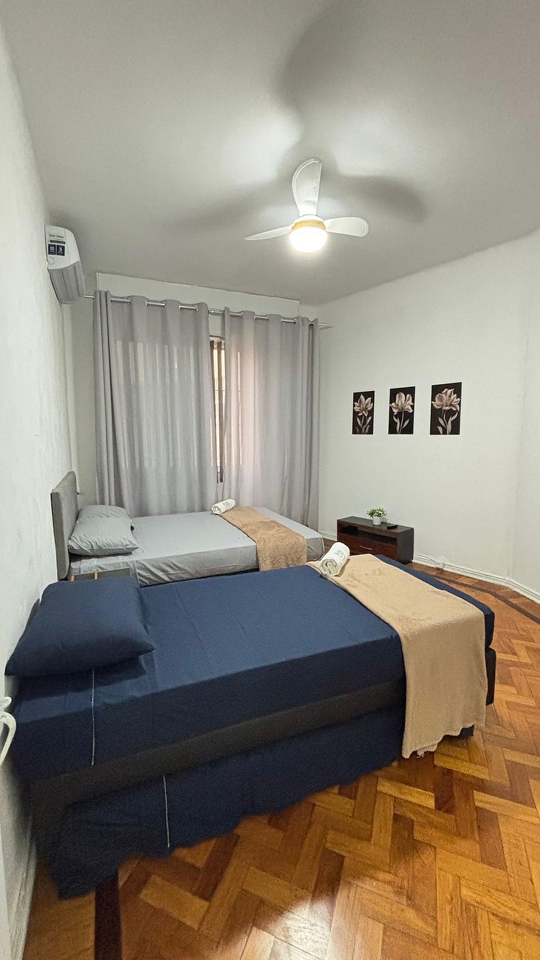 Amplo com 2 Quartos a 2 minutos da Praia