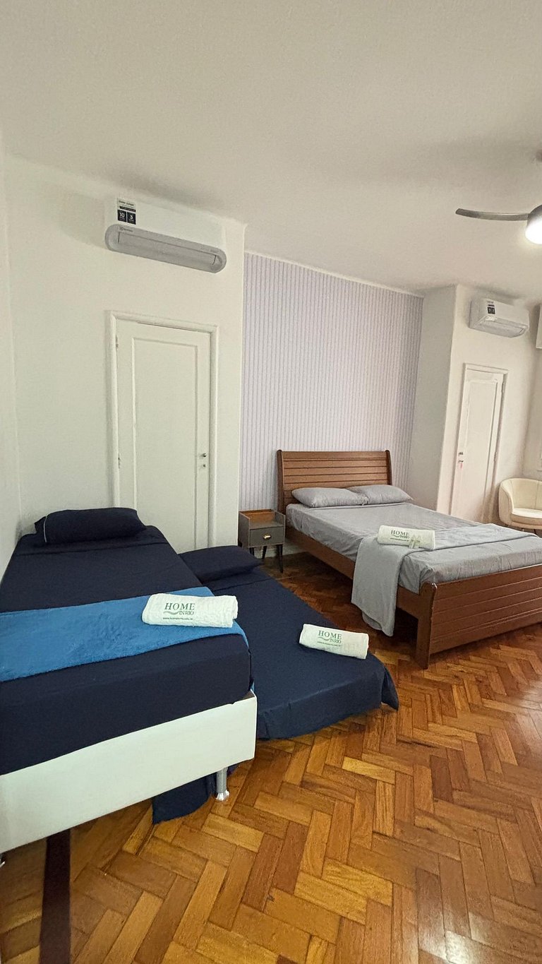 Amplo com 2 Quartos a 2 minutos da Praia