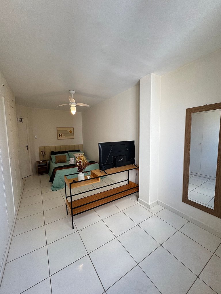 Espaçoso com 2 quartos 3 Minutos da Praia